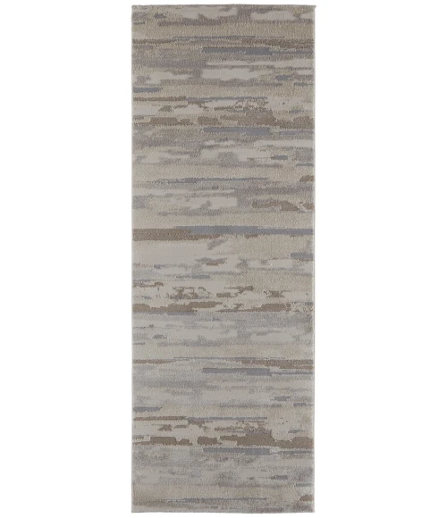 Feizy Vancouver Contemporary Streak/Painterly Rug, Ivory/Gray, 2'-10" X 7'-10" Area Rug