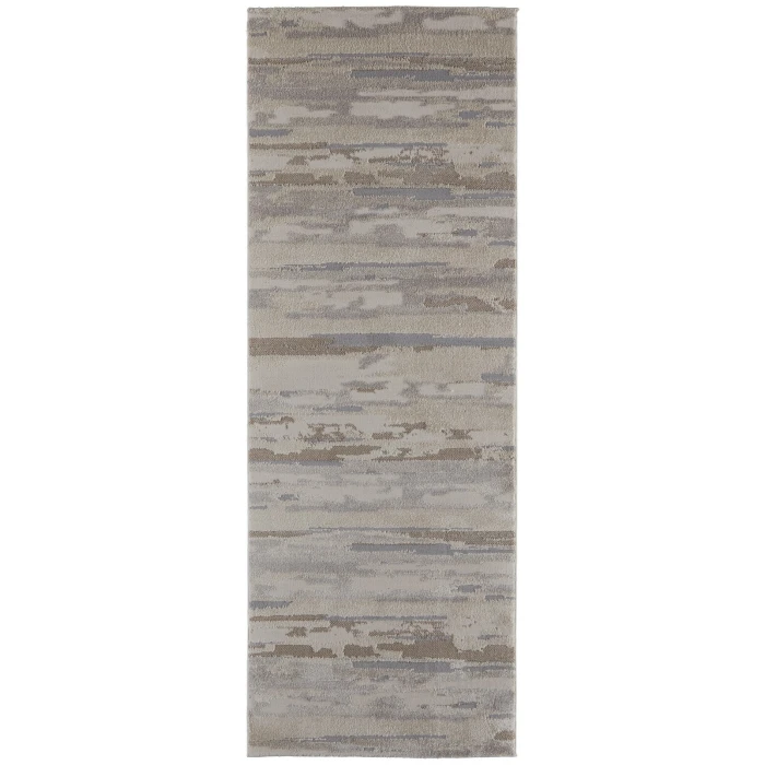 Feizy Vancouver Contemporary Streak/Painterly Rug, Ivory/Gray, 2'-10" X 7'-10" Area Rug