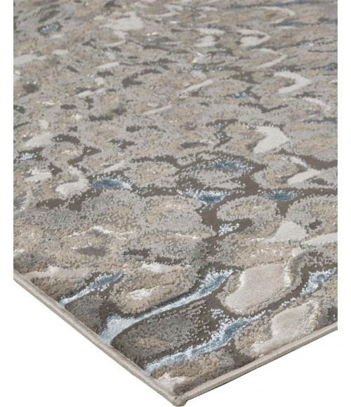 Feizy Azure Industrial Abstract, Blue/Silver/Gray, 12' x 18' Area Rug