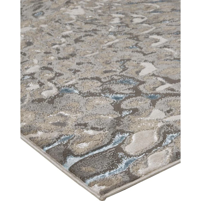 Feizy Azure Industrial Abstract, Blue/Silver/Gray, 13' x 20' Area Rug