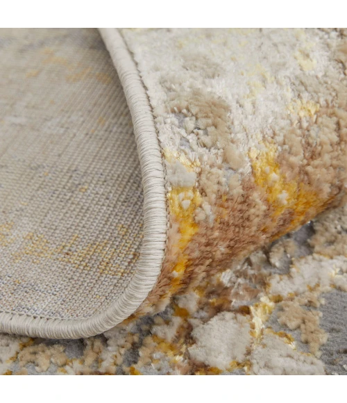 Feizy Aura Casual Abstract, Ivory/Gold/Brown, 1'-8" x 2'-10" Accent Rug