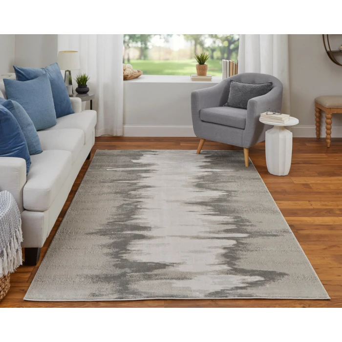 Feizy Micah Casual Abstract, Gray/Taupe/Ivory, 2'-10" x 7'-10" Runner