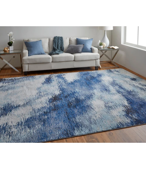 Feizy Edgemont Casual Abstract, Blue/Ivory, 10' x 14' Area Rug