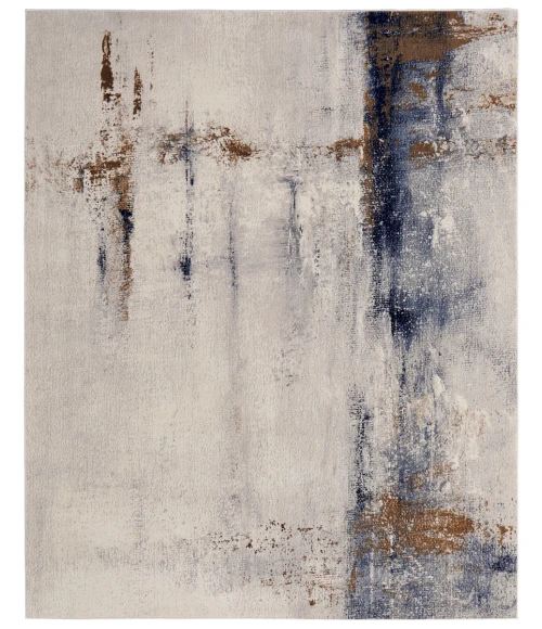Feizy Clio Bohemian & Eclectic Abstract, Ivory/Blue/Brown, 9' x 12' Area Rug