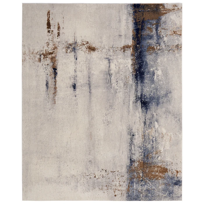 Feizy Clio Bohemian & Eclectic Abstract, Ivory/Blue/Brown, 12' x 15' Area Rug