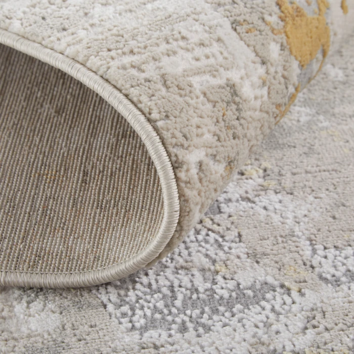 Feizy Waldor Luxury & Glam Abstract, Ivory/Gold/Gray, 8' x 11' Area Rug