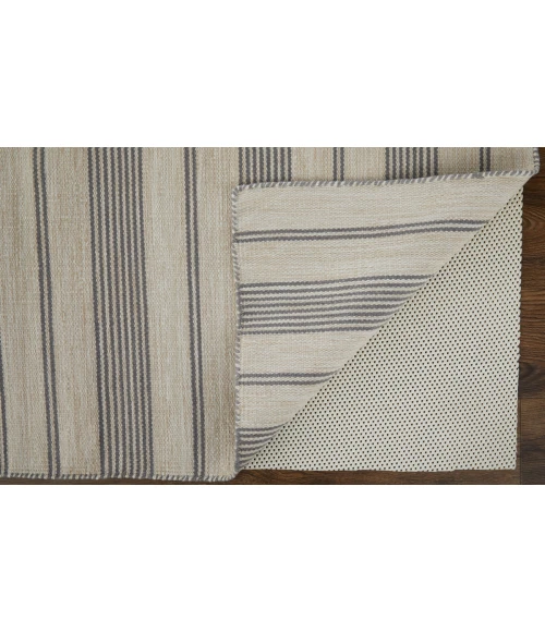 Feizy Duprine Casual Stripes, Gray/Ivory, 4' x 6' Accent Rug