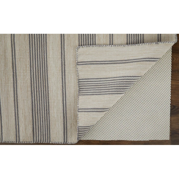 Feizy Duprine Casual Stripes, Gray/Ivory, 10' x 14' Area Rug