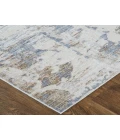 Feizy Laina Industrial Abstract, Ivory/Gray/Blue, 3' x 12' Runner
