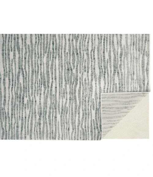 Feizy Atwell Contemporary Abstract Accent Rug, Gray/Iceberg Green, 3ft x 5ft