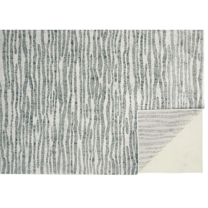 Feizy Atwell Contemporary Abstract Accent Rug, Gray/Iceberg Green, 3ft x 5ft
