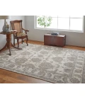 Feizy Celene Classic Bordered, Tan/Ivory/Brown, 7'-9" x 7'-9" Round Rug