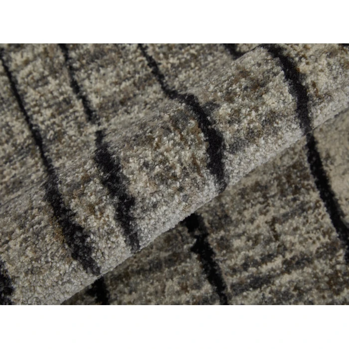 Feizy Kano Industrial Abstract, Gray/Black/Taupe, 2'-7" x 8' Runner