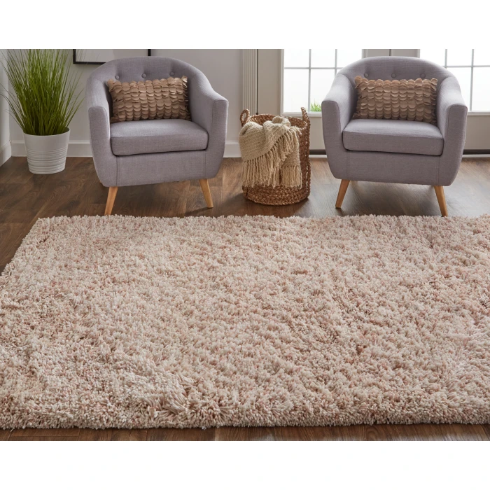 Feizy Stoneleigh Luxury & Glam Solid, Pink/Ivory, 10' x 14' Area Rug