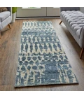 Feizy Palomar Luxe Hand-Knot Abstract Area Rug, Denim Blue, 2x6in x 8ft