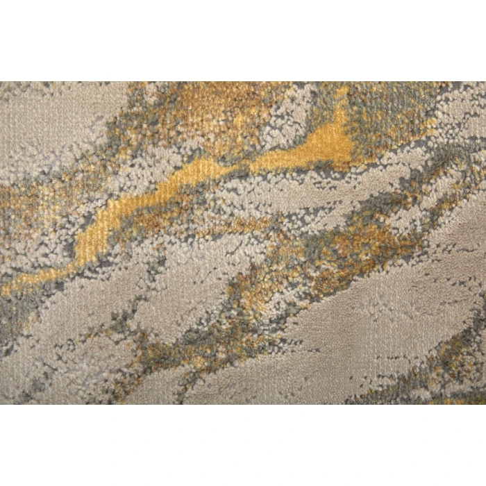Feizy Waldor Casual Watercolor, Gold/Ivory/Gray, 6'-7" x 9'-6" Area Rug
