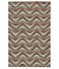Feizy Bermuda Casual Geometric, Blue/Brown/Ivory, 5' x 8' Area Rug