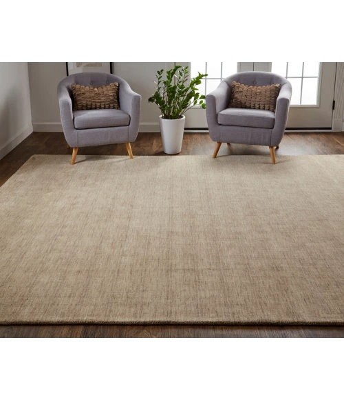 Feizy Luna Casual Solid, Tan, 10' x 10' Round Rug