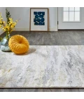 Feizy Aura Industrial Abstract, Gold/Gray/Ivory, 12' x 15' Area Rug