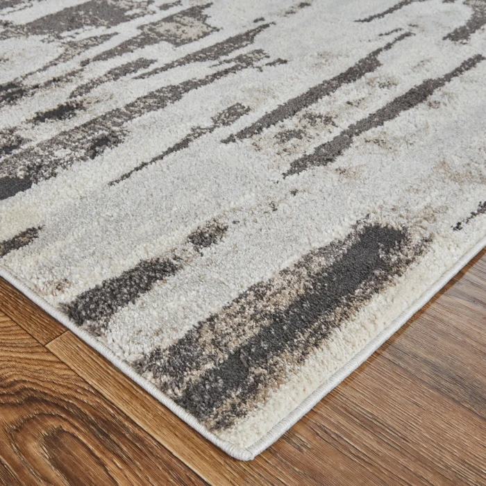 Feizy Vancouver Contemporary Abstract Rug, Gray/Charcoal Gray, 2'-10" X 7'-10" Area Rug