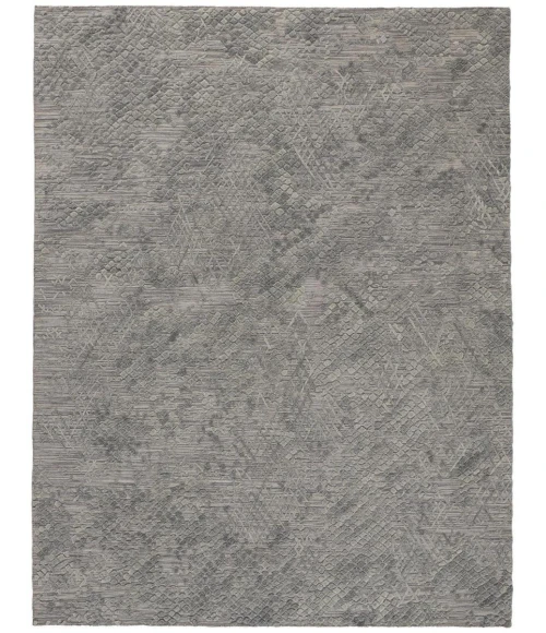 Feizy Elias Abstract Crosshatch Rug, Gray/Sage/Ice Green, 5ft x 8ft Area Rug