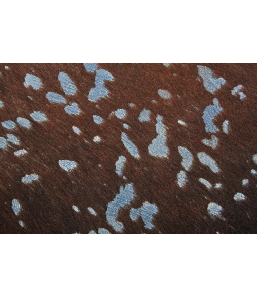 Feizy Ellyse Cabin & Lodge Animal Print, Blue/Brown, Large Shaped Rug