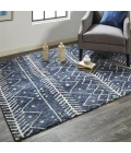 Feizy Colton Moroccan Geometric, Blue/Ivory, 9'-6" x 13'-6" Area Rug