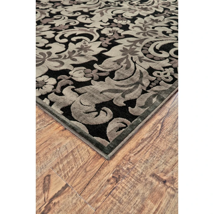 Feizy Saphir Craftsman Floral & Botanical, Taupe/Black/Gray, 7'-6" x 10'-6" Area Rug