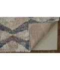Feizy Mynka Bohemian & Eclectic Diamond, Tan/Ivory/Blue, 4' x 6' Accent Rug
