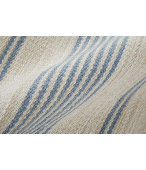Feizy Duprine Casual Stripes, Blue/Ivory/Tan, 5' x 8' Area Rug