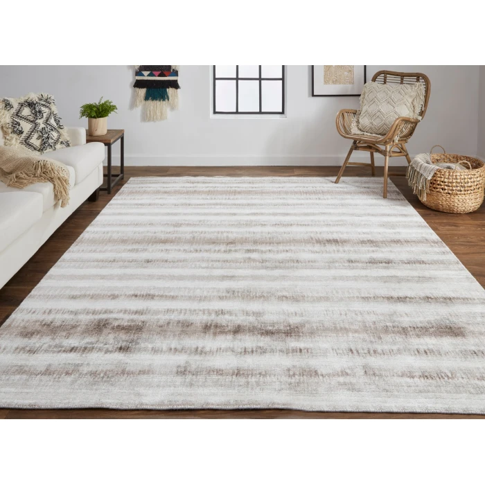 Feizy  Mackay Handwoven Graident Rug, Chocolate Brown/Light Gray, 5ft x 8ft Area Rug