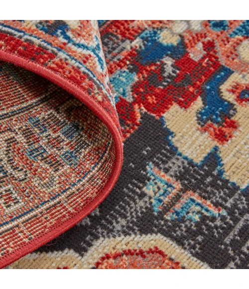 Feizy Nolan Vinatge Style Tribal Kazak Rug, True Red/River Blue, 12ft-10in x 15ft