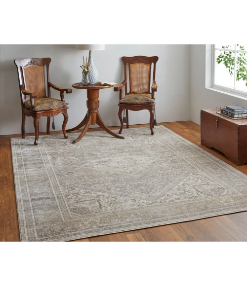 Feizy Celene Vintage Medallion, Tan/Brown/Ivory, 3'-9" x 5'-7" Accent Rug