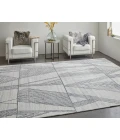Feizy Whitton Industrial Abstract, Ivory/Black, 8' x 10' Area Rug