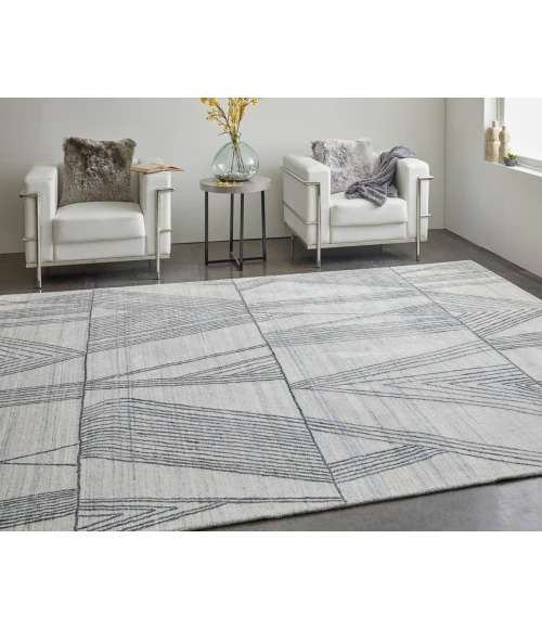 Feizy Whitton Industrial Abstract, Ivory/Black, 8' x 10' Area Rug