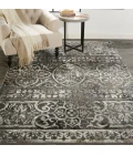 Feizy Kano Casual Distressed, Gray/Ivory/Taupe, 8'-9" x 8'-9" Round Rug