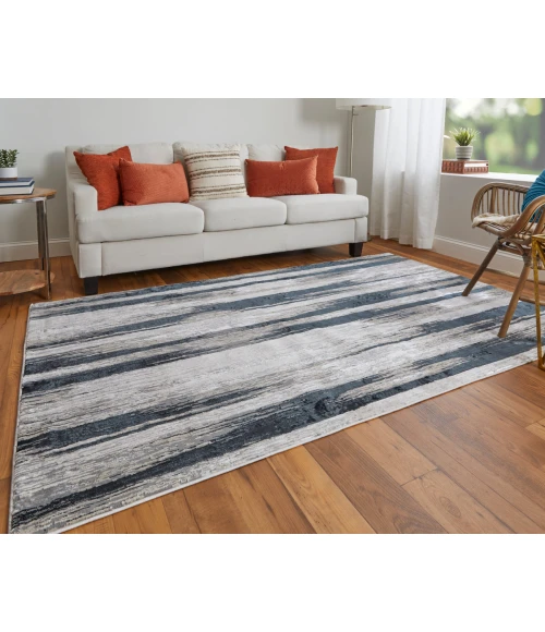 Feizy Micah Industrial Abstract, Black/Silver/Gray, 9'-2" x 12' Area Rug