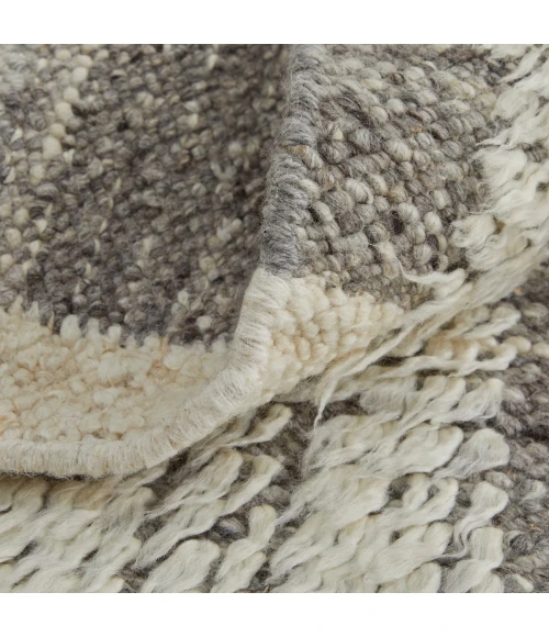 Feizy Ashby Casual Stripes, Ivory/Gray, 9' x 9' Round Rug