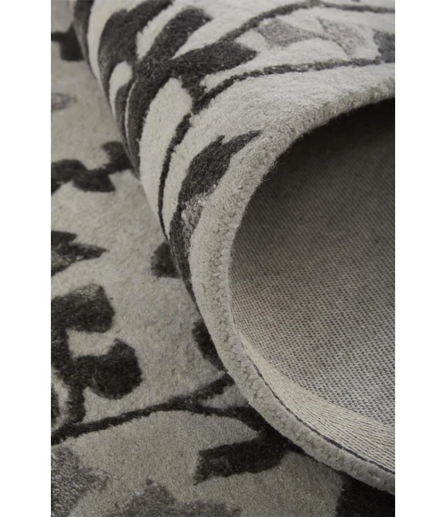 Feizy Bella Casual Floral & Botanical, Gray/Silver/Taupe, 2'-6" x 8' Runner