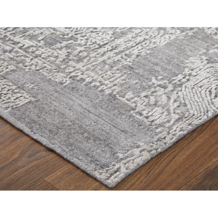 Feizy Eastfield Casual Abstract, Gray, 8' x 8' Round Rug