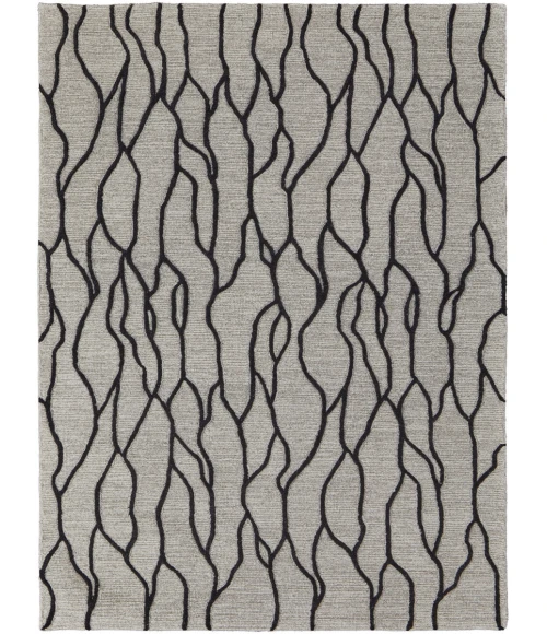 Feizy Enzo Casual Abstract, Ivory/Black/Taupe, 12' x 15' Area Rug