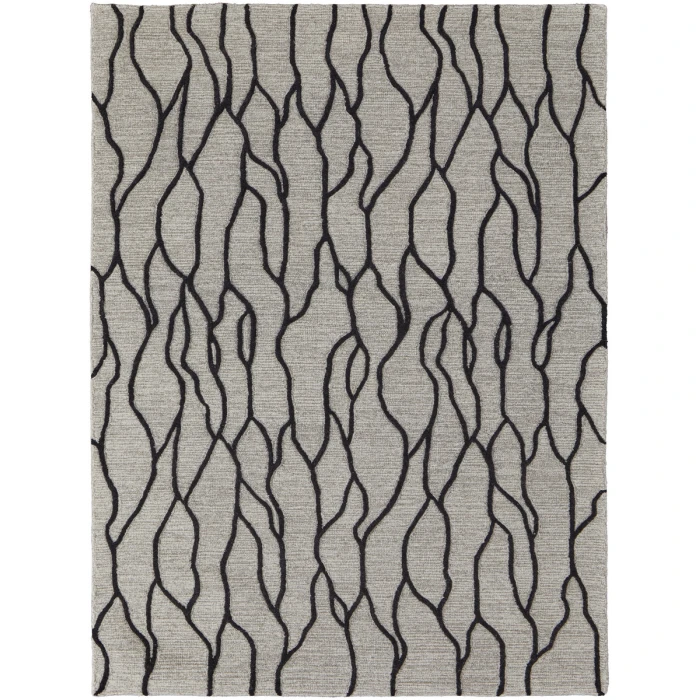 Feizy Enzo Casual Abstract, Ivory/Black/Taupe, 12' x 15' Area Rug