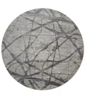 Feizy Kano Industrial Abstract, Taupe/Gray/Ivory, 8'-9" x 8'-9" Round Rug