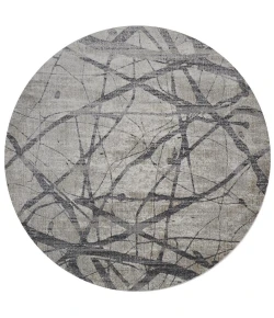 Feizy Kano 3877F CHARCOAL/GRAY Area Rug 8 ft. 9 in. X 8 ft. 9 in. Round