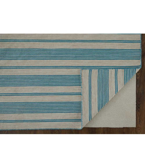 Feizy Duprine Casual Stripes, Ivory/Blue, 8' x 11' Area Rug