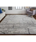 Feizy Alford Minimalist Eyelash Wool Rug, Light Gray/Brown, 7ft-9in x 9ft-9in Area Rug