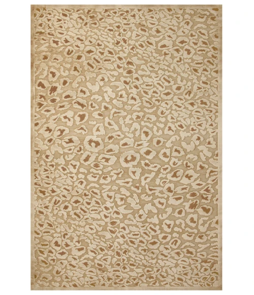 Feizy Saphir Casual Abstract, Tan/Brown, 7'-6" x 7'-6" Round Rug