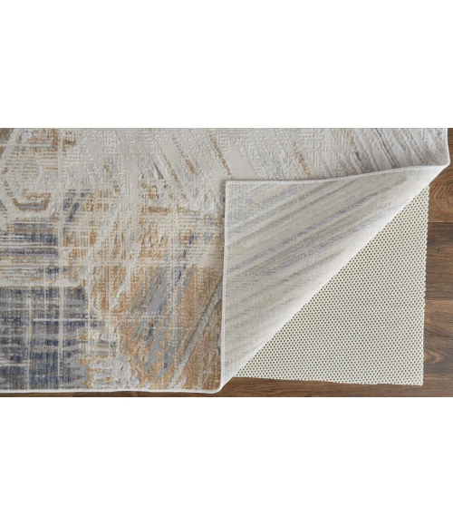 Feizy Laina Casual Abstract, Tan/Ivory/Gray, 3' x 10' Runner