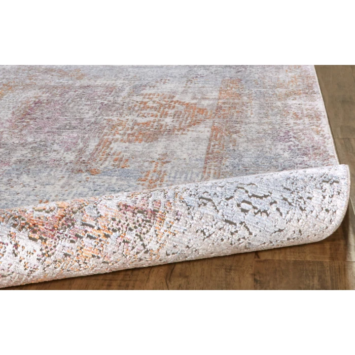 Feizy Cecily Vintage Medallion, Gold/Pink/Blue, 8' x 8' Square Square Rug