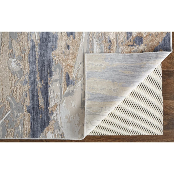 Feizy Laina Industrial Abstract, Tan/Orange/Ivory, 3' x 12' Runner